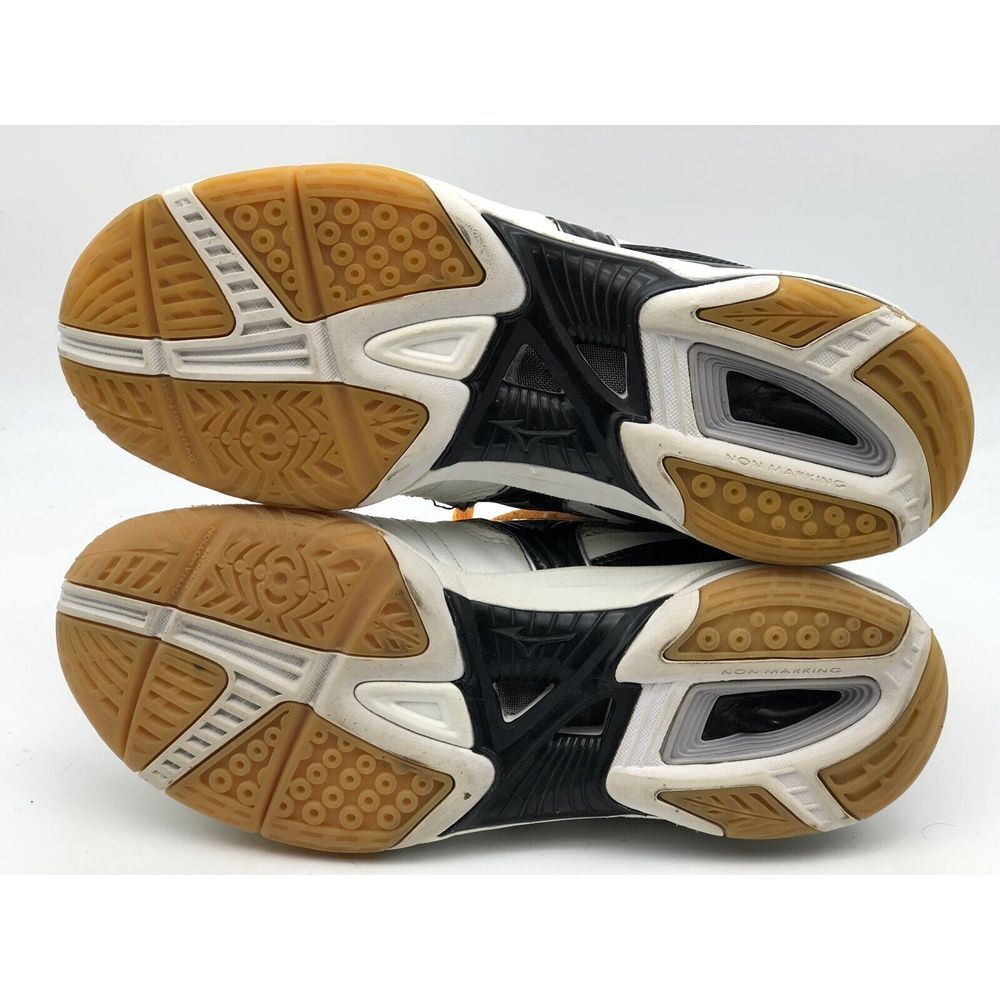 WOMENS MIZUNO WAVE RALLY 4 VOLLEYBALL SHOES SIZE 9 US 40 EU WHITE‎ BLACK - Picture 6 of 9